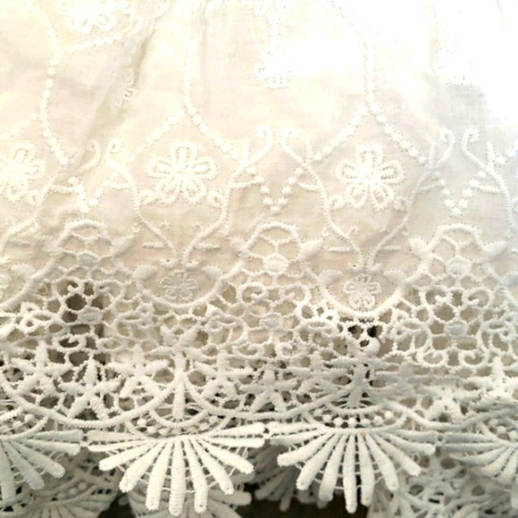 Kultivate Romantic High-neck White Lace Sleeveless Open Back Boho Blouse Size L - Picture 6 of 8